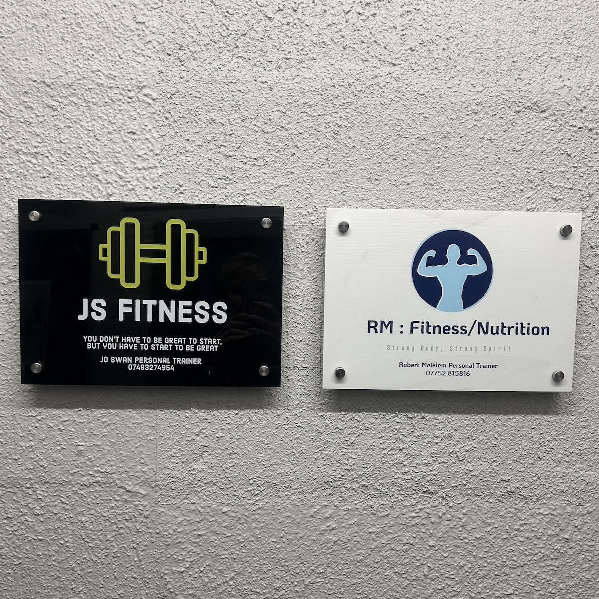 Example advertising sign in the gym